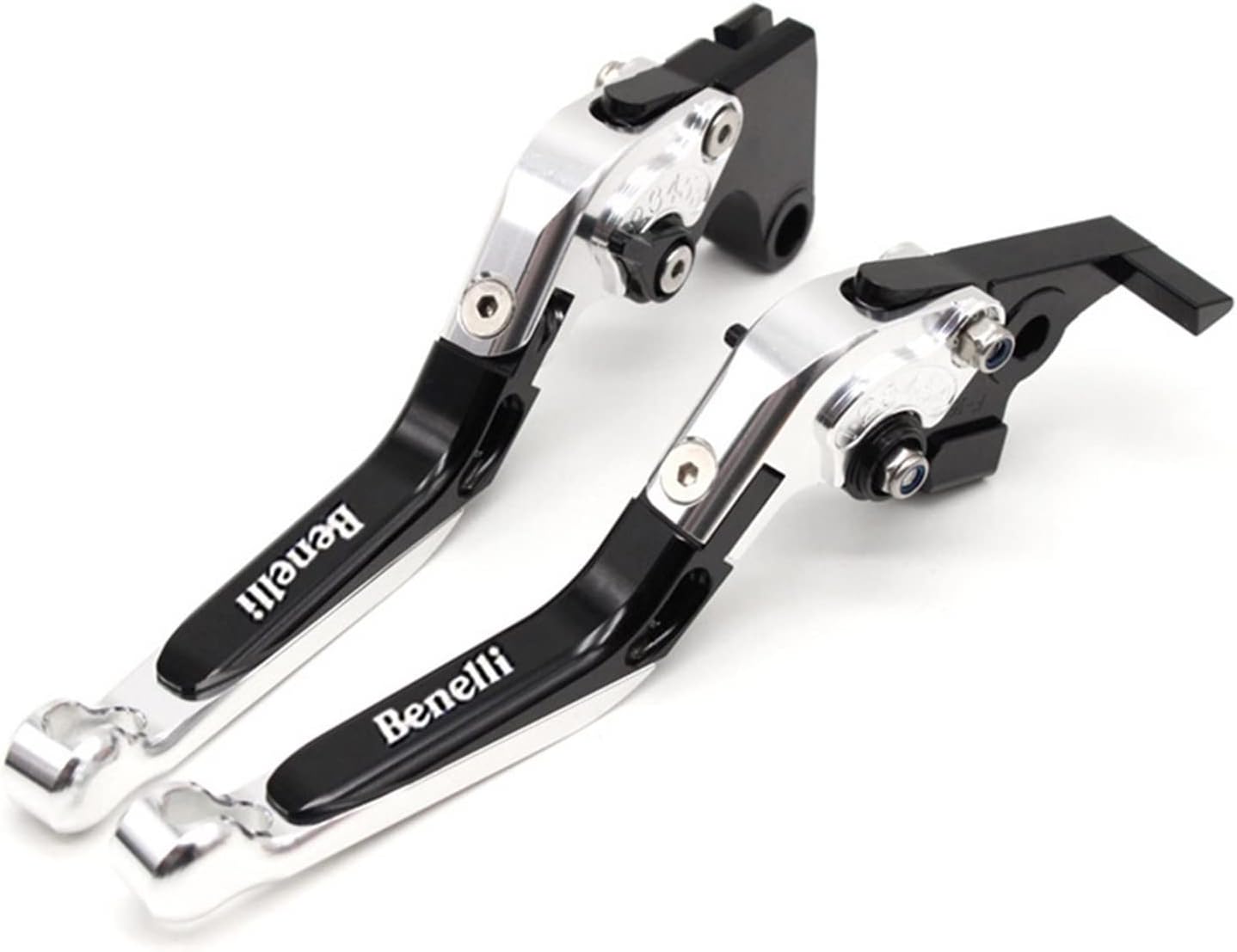 Folding Extendable Adjustable Brake Clutch Levers Compatible with Bnel Li TNT300 TNT600 BN600 BN302 Stels600 Keeway RK6/BN TNT 300 302 600 Brake levers(SilverBlackSilver)