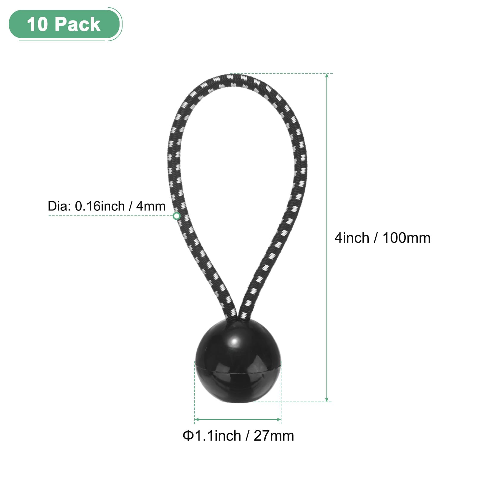 M METERXITY 10-Pack Ball Bungee Cords - Image 3