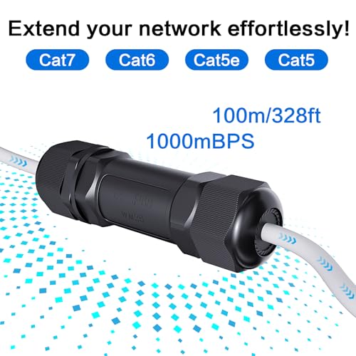 Conector RJ45 Acoplador Impermeable IP68 3-Pack miniatura 5