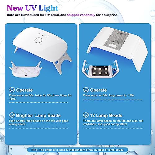 Let'S Resin ALR00038 Uv Resin With Light,Upgraded 200G Crystal Clear&Low Odor Uv Resin Kit,Uv Light,Silicone Mat,Ultraviolet Epoxy Resin Hard,Uv Resin Starter Kit thumb #2