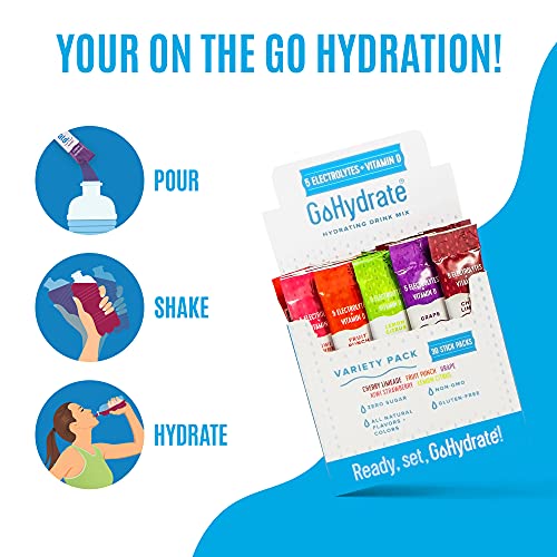 Gohydrate Electrolyte Drink Mix - A Naturally Flavored, Sugar Free, Hydration Powder (Mixed, 30 Count (Pack Of 1)) #TOP4