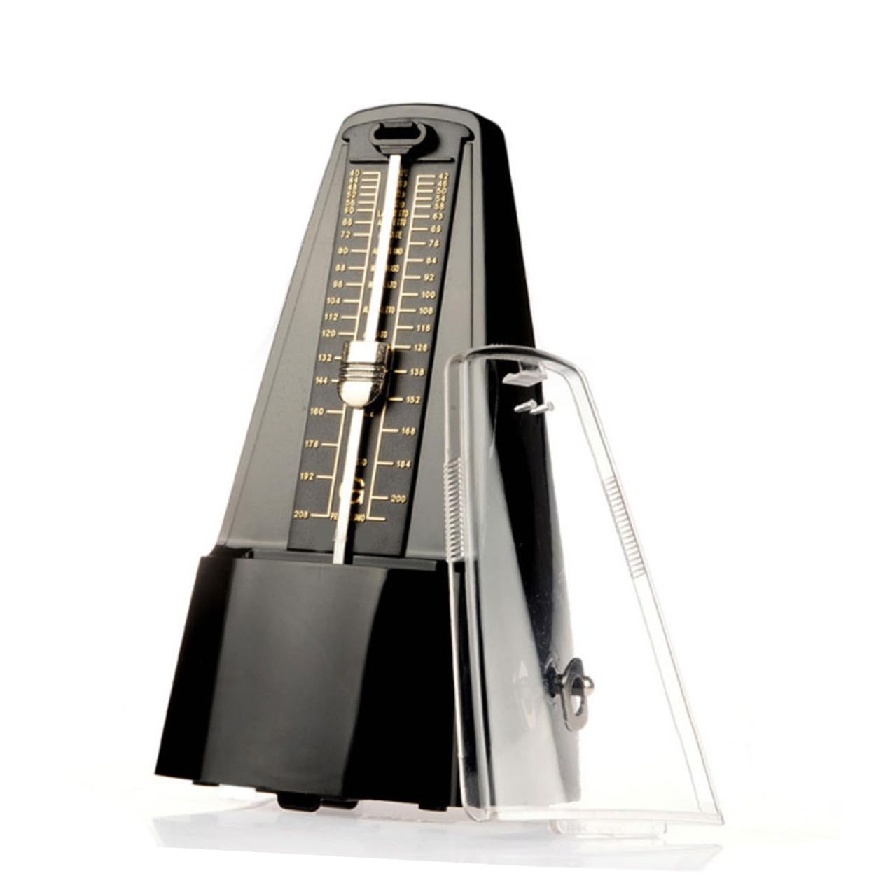 Metrónomo Mecánico Pequeño para Piano y Guitarra Accesorio Musical con Clip para Partituras Color Negro Material ABS y Metal Uso para Erhu y Otros Instrumentos Color Aleatorio