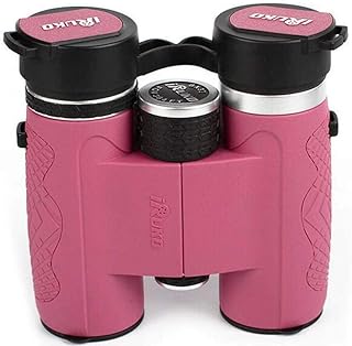 Prismáticos impermeables de gran aumento de 8 x 32 pulgadas, adecuados para adultos y niños, actividades al aire libre, aventura, caza y observación de aves, color rosa (azul) (rosa)