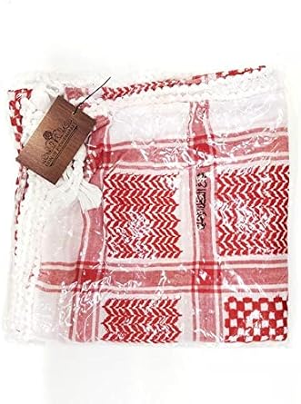 Bethlehem Gifts TM Authentic Middle Eastern Arab Kafiya Keffiyeh w Aqel Rope