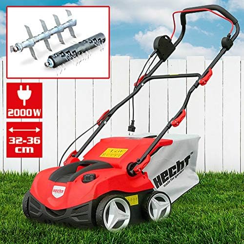 Bild 1 - HECHT Elektro-Vertikutierer 1999 Rasen-Lüfter (2000 W, inkl. 2 Walzen, 3-fach höhenverstellbar -10 bis +5 mm, 45 L Fangkorb)