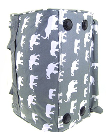 Small 13 Inch Elephant Print Duffel Bag Great for a Small Child Gray Duffle4