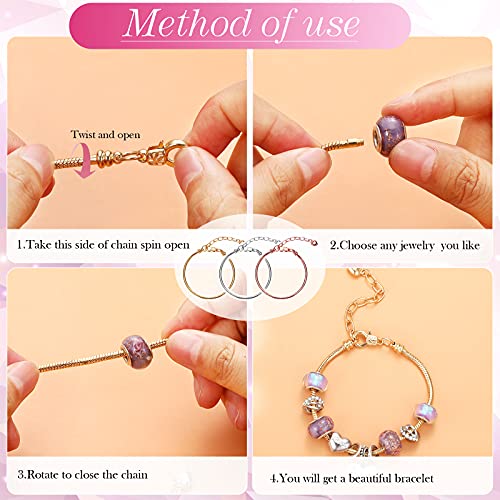 9 Pieces Snake Chain Bracelet Adjustable Snake Bracelet Copper Snake Bracelet With Heart Lobster Clasp Extender Chain For Women Jewelry Diy, 3 Colors (7.87 Inch/ 20 Cm) #TOP4