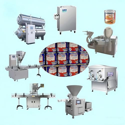 Fischfutterdose, Produktionslinie für Tiernahrung, Konserven, Maschine mit gefrorenem Blockzerkleinerer, Mahlen, Kolloidfräsen, Kochen, Mischen, Füllen, Versiegelung für Meeresfrüchte, Tiernahrung