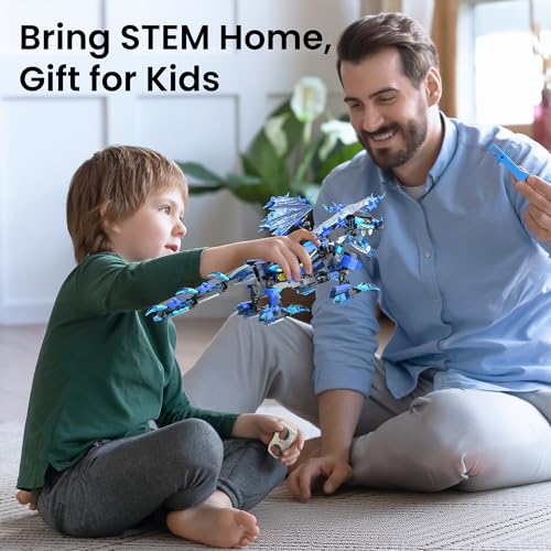 Image of Sillbird Dragon Building Kit with Remote Control STEM Gift for Boys 8-12