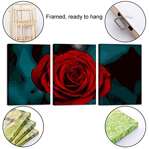 Peinture rose fleur sur toile tendue avec châssis de qualité - 2