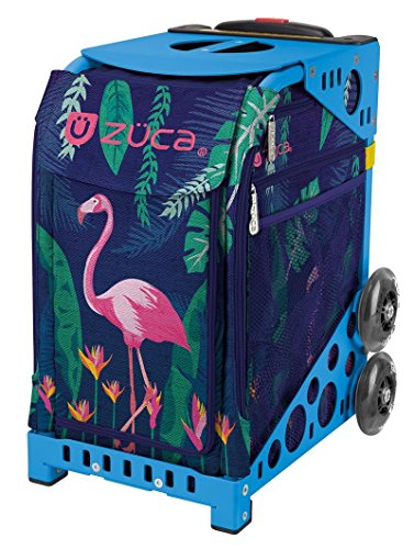 ZUCA Florida Flamingo Sport Insert Bag and Blue Frame with Flashing Wheels