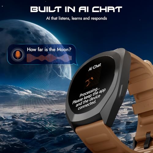 Image of Fastrack Cosmix 1.32 inch AMOLED Display Metal Case Smart Watch with Heart Rate Monitor,AI Watchface & Chat,Push Button Interactions,BT Calling,IP68 Water Resistant Upto 5 Days Battery Life -Copper Clay