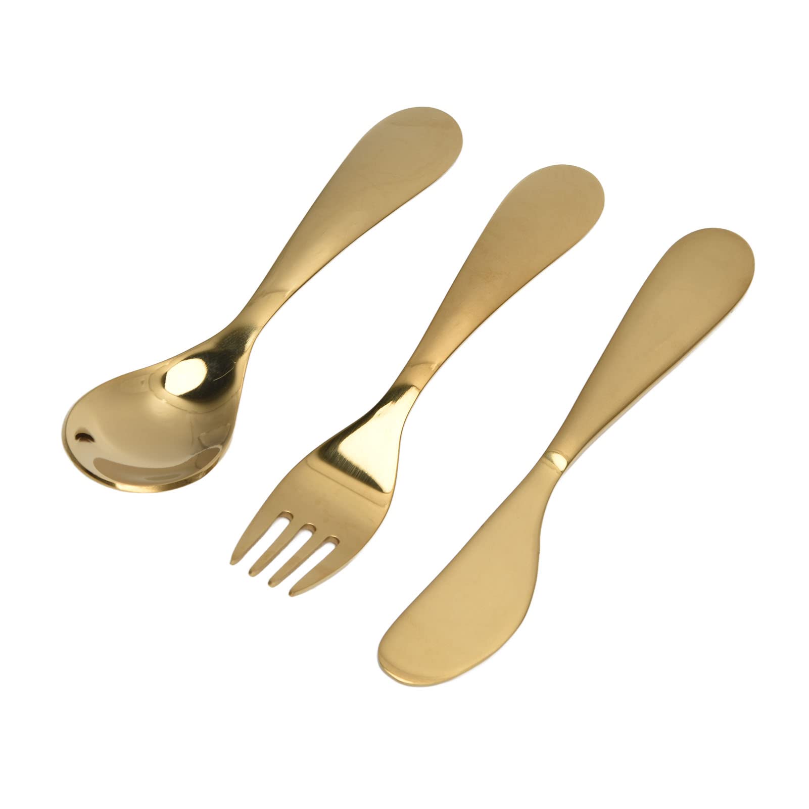 Kinderbesteck Set Gold - 304 Edelstahl Gabel & Löffel Für Vorschulkinder