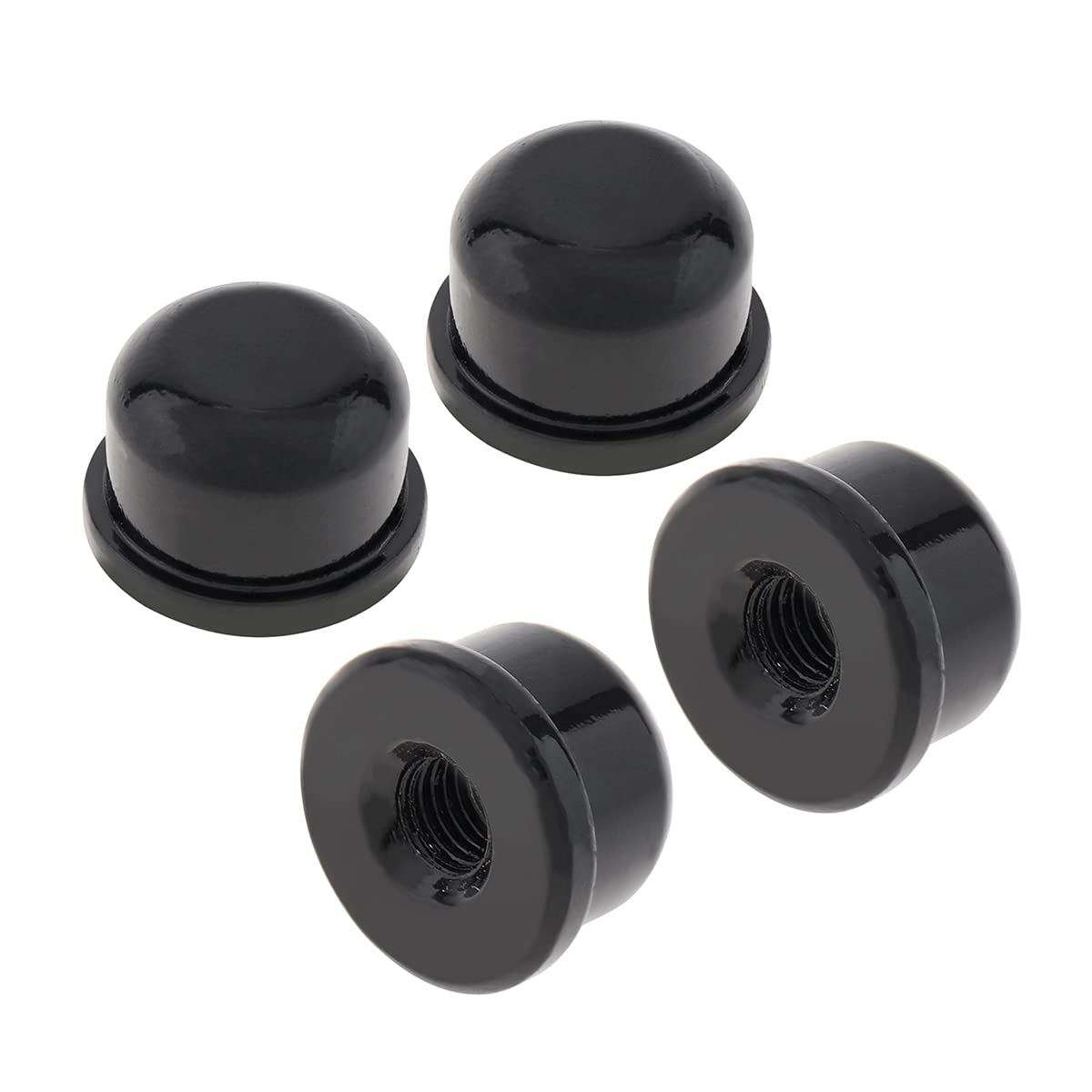 RTNLIT 4pcs Black Lamp Finials Caps, Threaded 1/4-27 lamp Shade Screw Cap, 1/2 Inch Tall for Lamp Harp Tops