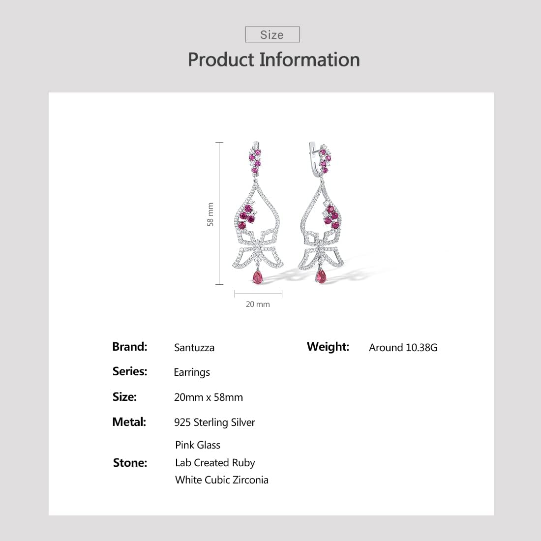 Santuzza 925 Sterling Silver Gemstone Plant Stud Earrings for Women - Image 4