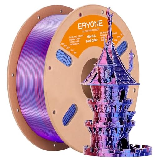 ERYONE Silk Dual Color PLA Filament 3D Printer 1.75mm +/- 0.03mm, Bicolor Filament Two Tone PLA 1KG(2.2lbs) Cardboard Spool, Red Blue