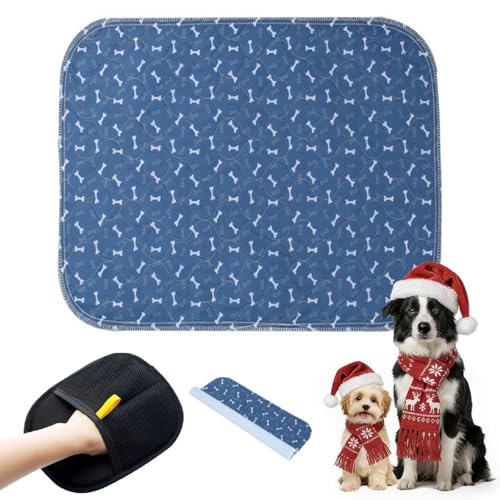Image of Puppy Pee Pads with Pheromones, Washable Puppy Training Pads for Dogs Reusable Puppy Potty Pads for Dogs and Cats(with Pet Hair Removal Gloves)