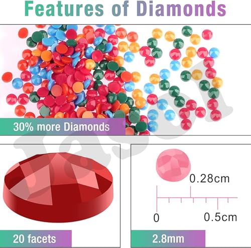 Image of Jasol Diamond Painting Kit, 40x30 Cms, Full Drill, 5D Crystals, Home Wall Decor Gift Set (Baby Dragon M45613)