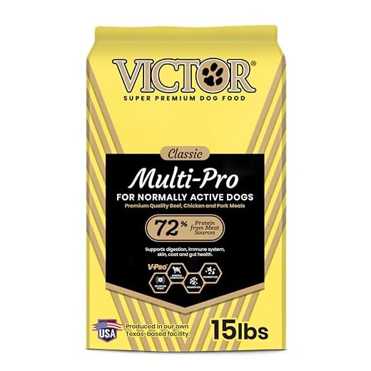 Victor Super Premium Multi-Pro Dry Dog Food Gluten Free with Beef, Chicken and Pork Protein for Normally Active Dogs All Breeds and Life Stages, 15 lb