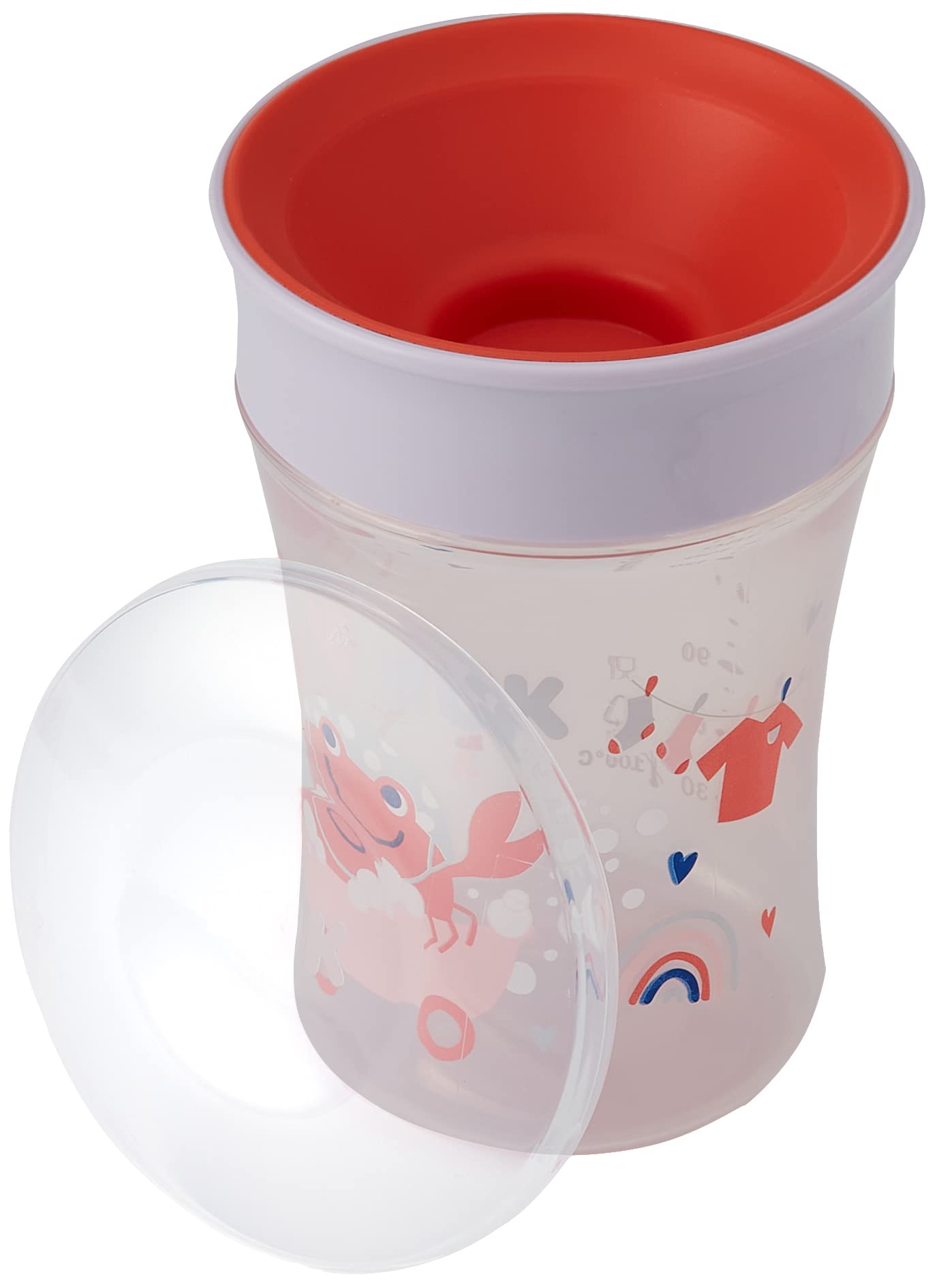 NUK Magic Cup & Mini Magic Cup Lot de 2 gobelets d'apprentissage avec bord étanche à 360° à partir de 6 mois - Anti-fuite et sans BPA - 160 ml et 230 ml - Rouge