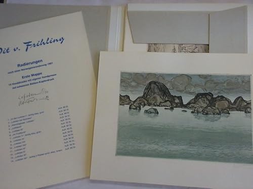 Radierungen nach einer Norwegenwanderung 1981. Erste Mappe 14 Handdrucke mit eigener Handpresse auf schwerem Bütten-Kupferdruck