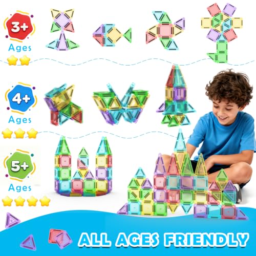Image of Mini Magnetic Tiles Travel Set with Case 30pcs, Magnet Travel Toys | Portable Mini Size Magnetic Tiles for Kids Ages 3-5 4-8 Boys Girls, STEM Magnet Toys for Outdoor, Gifts for Toddlers