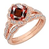 Dazzlingrock Collection - Juego de anillos para mujer, color oro rosa, 6,5