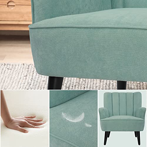 LSSPAID-Accent-Chairs-Fabric-Upholstered-Armchairs-Mid-Century-Modern-Accent-Chair-Wooden-Living-Room-Chairs-Green-Set-of-1 LSSPAID Accent Chairs Fabric Upholstered Armchairs Mid Century Modern Accent Chair Wooden Living Room Chairs Green Set of 1