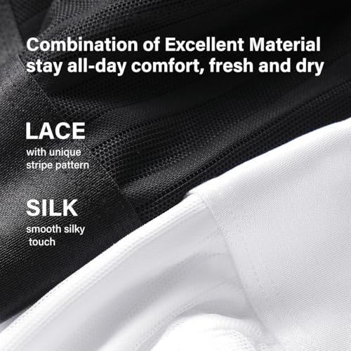 Arjen Kroos Men's Sexy Mesh Thongs Underwear 4 Pack Breathable Cool Silky & Lace Lingeries4