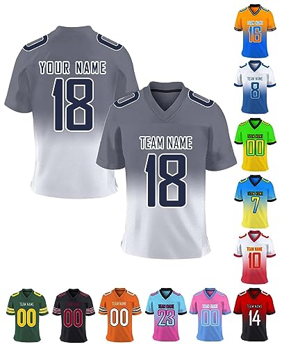 Custom Football Jersey Personalized Team Name Number Practice Jerseys Customized Football Shirt for...