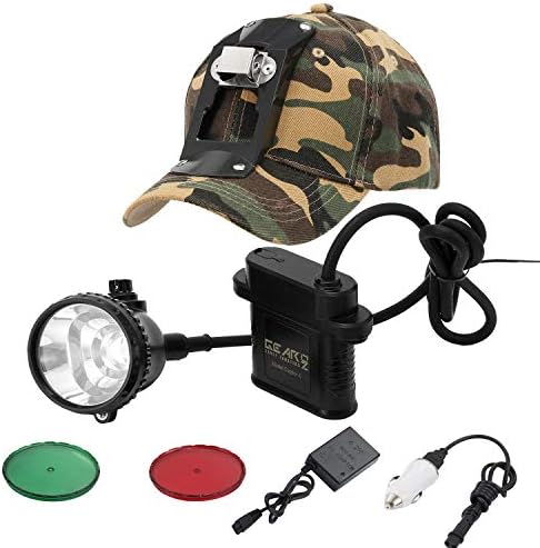 GearOZ 80000 LUX LED Coon Hunting Lights for Predator Coyote Hog, Hunting Headlamp Rechargeable, 3 LED Cap Hunting Light, 5 Position Switch, Multiple Colors (White Red Green) with Soft Cap