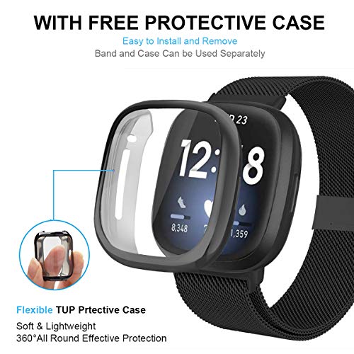 Banda de acero inoxidable compatible con Fitbit Sense/Versa 3 miniatura 2