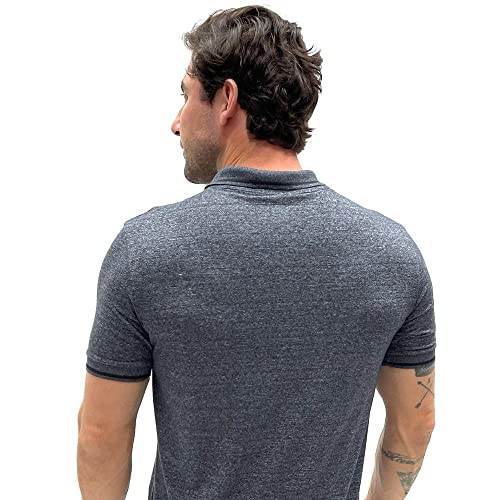 Camisa Básica Masculina Polo Em Malha Texturizada Preto G