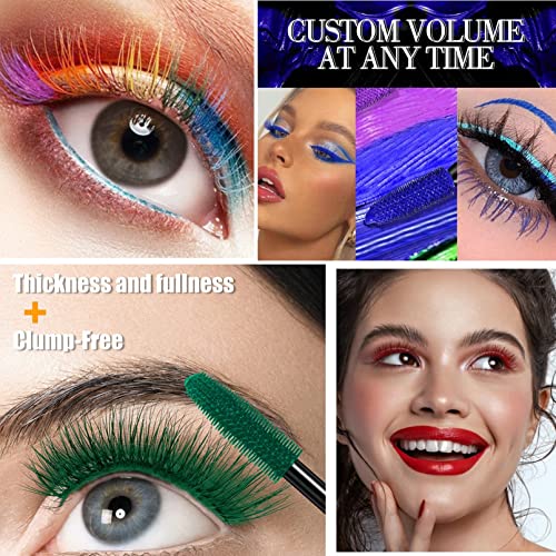 Phantomsky 6 Colors Colored Mascara Set, Waterproof Mascara Purple Blue Green Mascara For Eyelashes Colorful Mascara Long Lasting Charming Voluminous Mascara For Women Eye Makeup #TOP4