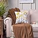 ARTMAGIC Yellow Flowers Cushion Cover Embroidery Decorative Throw Pillows Cover Farmhouse Square Pillow Case for Couch Sofa Bed Living Room Bedroom Home Decor (18x18 Inches, Yellow 01)