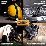 SLONIK Headlamp Rechargeable - 1000 Lumen LED USB Rechargeable Headlight - IPX4 Waterproof Head Lamp with Bright 60 ft Flashlight Beam - Hiking & Outdoor Camping Gear, Black - LED Headlamp - Image 4