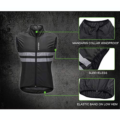 image for MLSice Reflective Cycling Vest Sleeveless Jacket, Windproof Shirt MTB 
