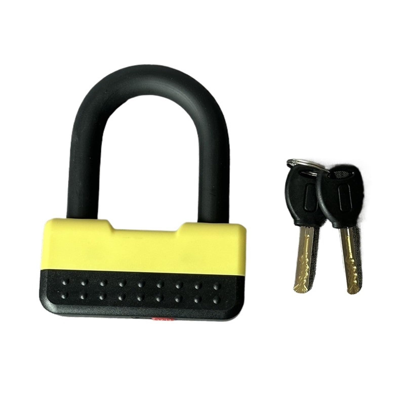 Motorcycle Handlebar Lock Anti-Theft Bike U Lock with Heavy Duty Motorcycle Bicycle Dics Car Wheel 2 Brass Keys Motorbike Lock Security(6107yellow)