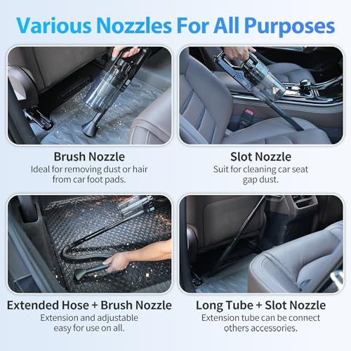 NIKCOSMK Car Cleaning Kit, Car Detailing Kit with Car Vacuum 8000PA High Suction, Car Interior Cleaning Supplies with Detailing Brushes, Windshield Cleaner Tool, Car Accessories for Men & Women