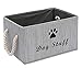 Pethiy - Grand Panier de Rangement en Tissu pour Jouets pour Chien, avec poignée en Corde de Coton,Pliable Boîte de Rangement pour vêtements et Accessoires et Jouets pour Chien-37x26x21cm-Gris