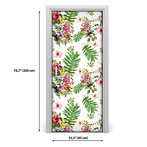 Vinilo de puerta autoadhesivo de hojas 85x200 cm mural decorativo lavable 3