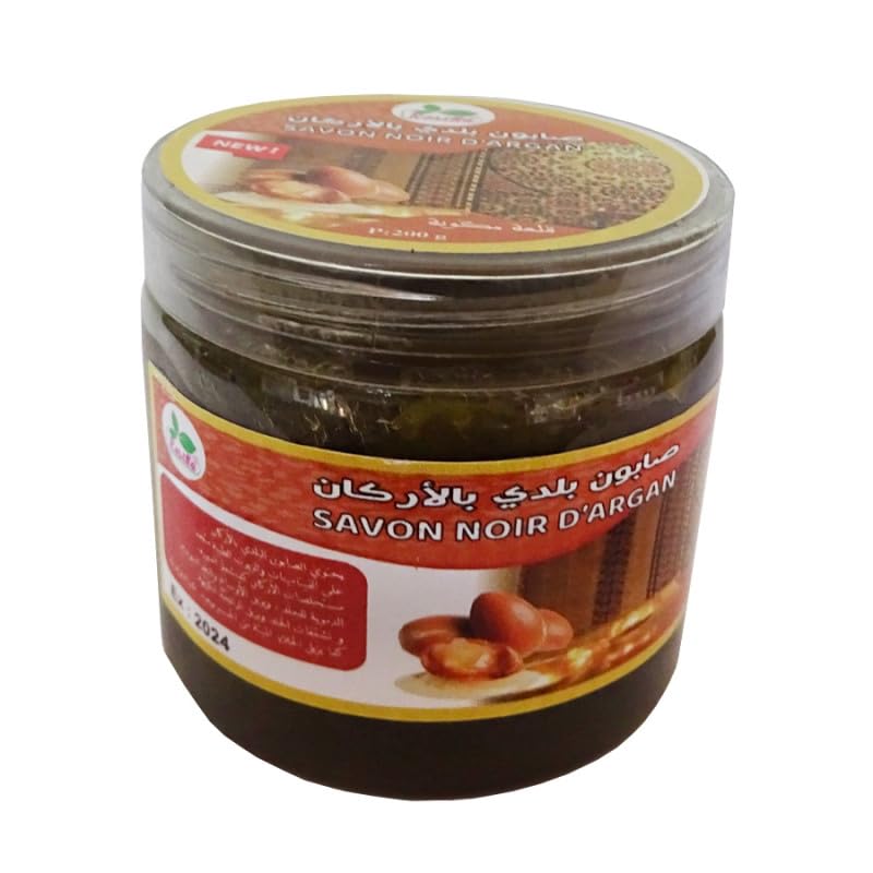 Jabón negro natural con aceite de argán – exfoliante corporal y facial – 200 g
