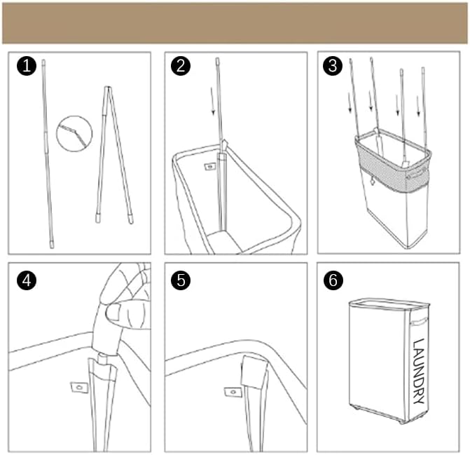 Miniatura 7 de NAUPITY - Cesta de lavandería delgada con ruedas de 24.4 pulgadas, plegable e impermeable, cesta de ropa independiente con asas de fácil transporte