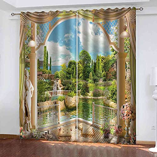 Rideau occultant à oeillets 200x160 cm pour salon d'enfants et fenêtre de cuisine - 2