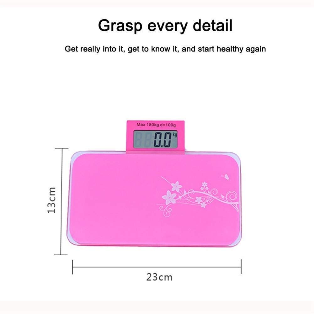 Báscula electrónica Profesional para baño, báscula de Peso de 180 kg, de Acero Inoxidable de Grado Sanitario, Digital, LCD, Fina, Duradera (Color: Rosa) (Azul) (Azul)