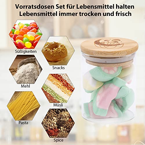 SANLEHAUSE Set di barattoli con coperchi