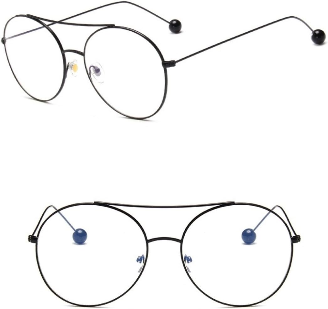 Chezi Lightweight Wire Metal Frame Crossbar Sphere Accent Round Eyeglasses image 2