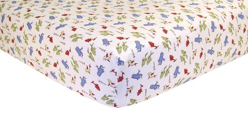 Trend Lab Dr. Seuss One Fish Two Fish Crib Sheet, Red/Blue