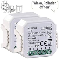 Luminea Home Control WLAN Modul: 2er-Set WLAN-Unterputzmodule für smarte Rollladen, App & Sprachbefehl (Rollladenschalter, Alexa Rollladensteuerung, Rollo) – Ansicht 2