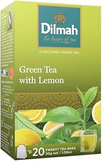 Dilmah green tea lemon flavor 20 bags , 30 gm